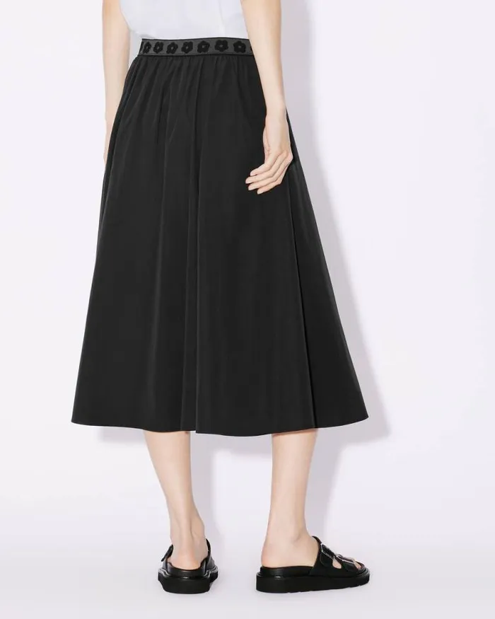 Women 039Boke Flower 20039 Midi Skirt In Technical Cotton Black Kenzo Dresses And Skirts