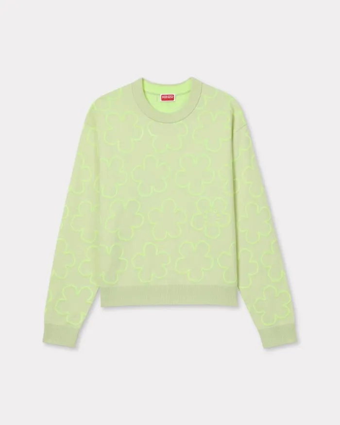 Women 039Hana Dots039 Embroidered Jumper In Wool Cotton And Viscose Lemon Kenzo Sweaters And Cardigans