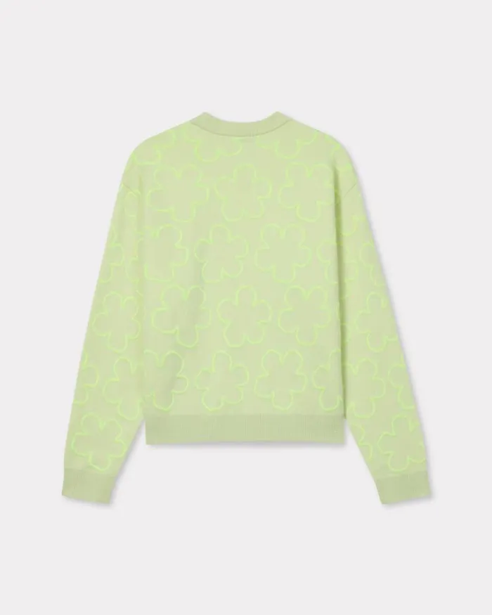 Women 039Hana Dots039 Embroidered Jumper In Wool Cotton And Viscose Lemon Kenzo Sweaters And Cardigans
