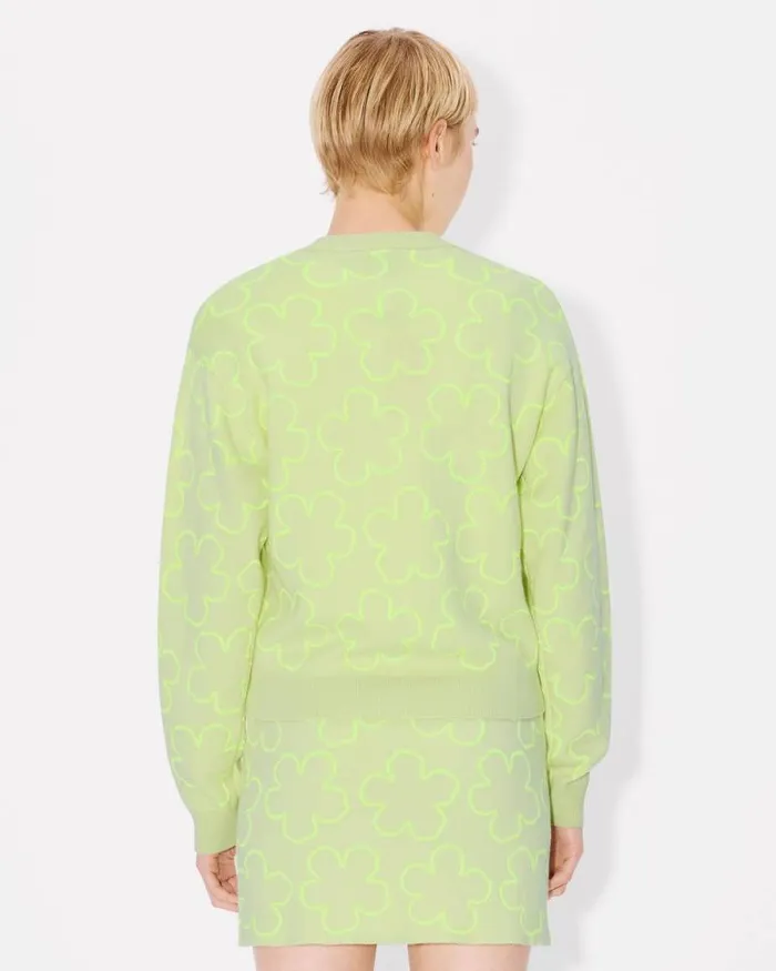 Women 039Hana Dots039 Embroidered Jumper In Wool Cotton And Viscose Lemon Kenzo Sweaters And Cardigans