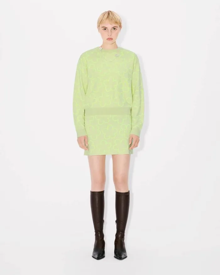 Women 039Hana Dots039 Embroidered Jumper In Wool Cotton And Viscose Lemon Kenzo Sweaters And Cardigans