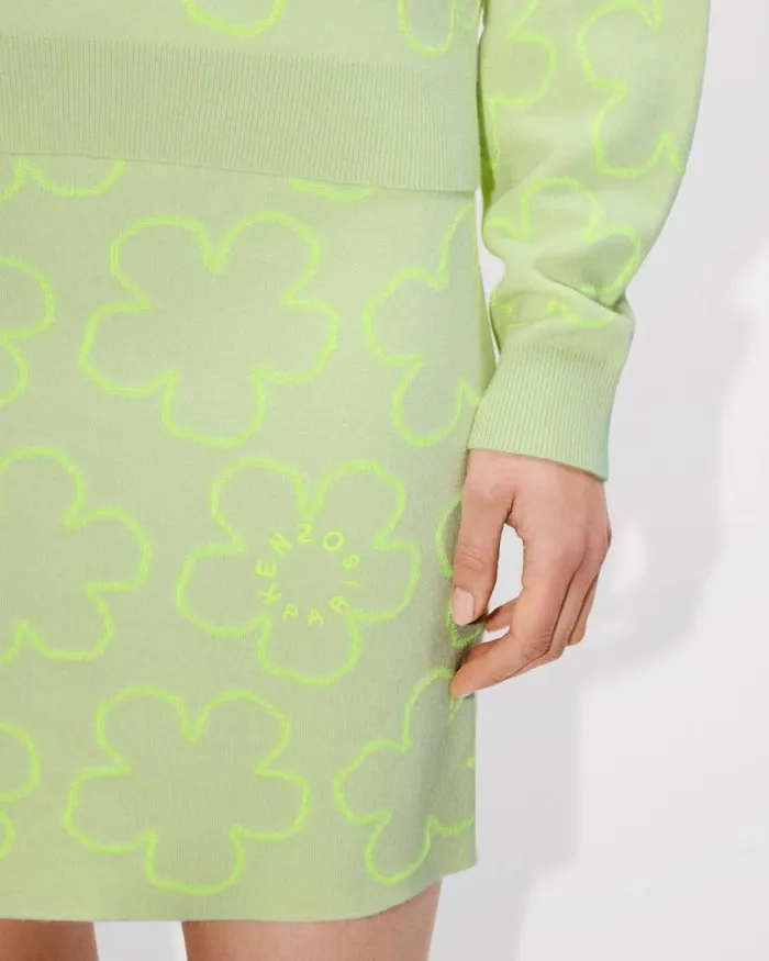 Women 039Hana Dots039 Embroidered Jumper In Wool Cotton And Viscose Lemon Kenzo Sweaters And Cardigans