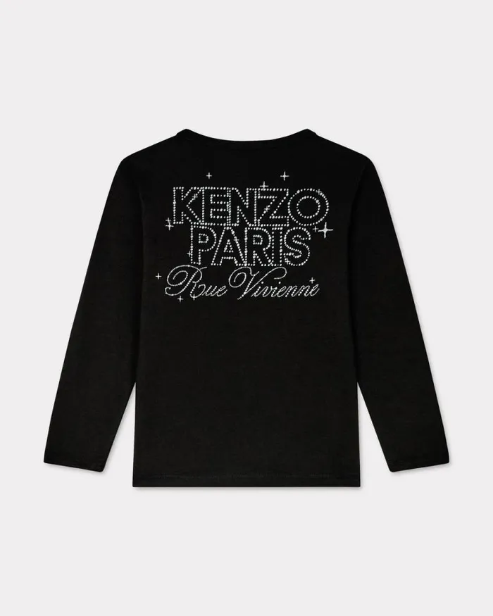 Women 039KENZO Constellation039 Long Sleeves Tshirt In Cotton Black Kenzo Tshirts And Polos
