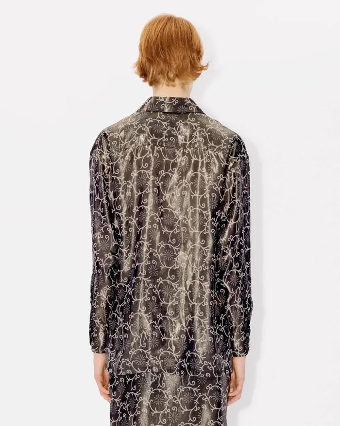 Women 039KENZO Marguerite039 Oversized Shirt Blue Black Kenzo Shirts And Tops