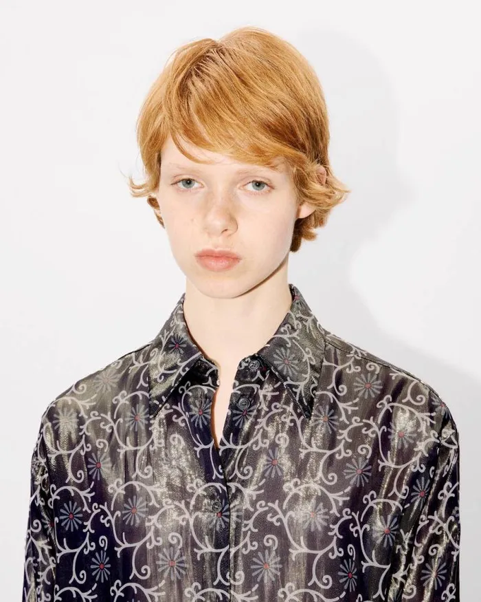 Women 039KENZO Marguerite039 Oversized Shirt Blue Black Kenzo Shirts And Tops