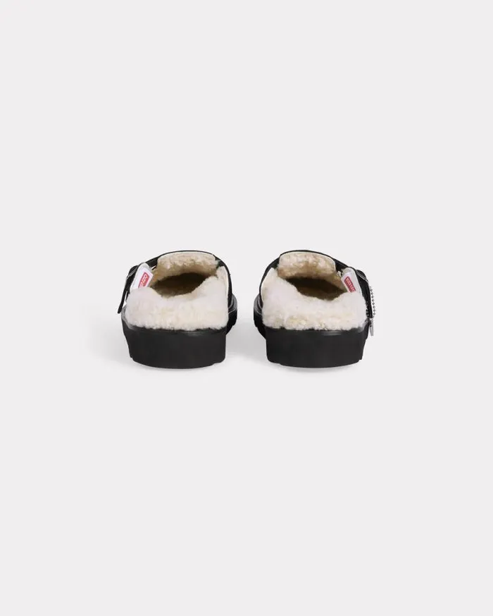 Women 039KENZO Matto039 Clogs In Suede Leather Black Kenzo Mules And Espadrilles