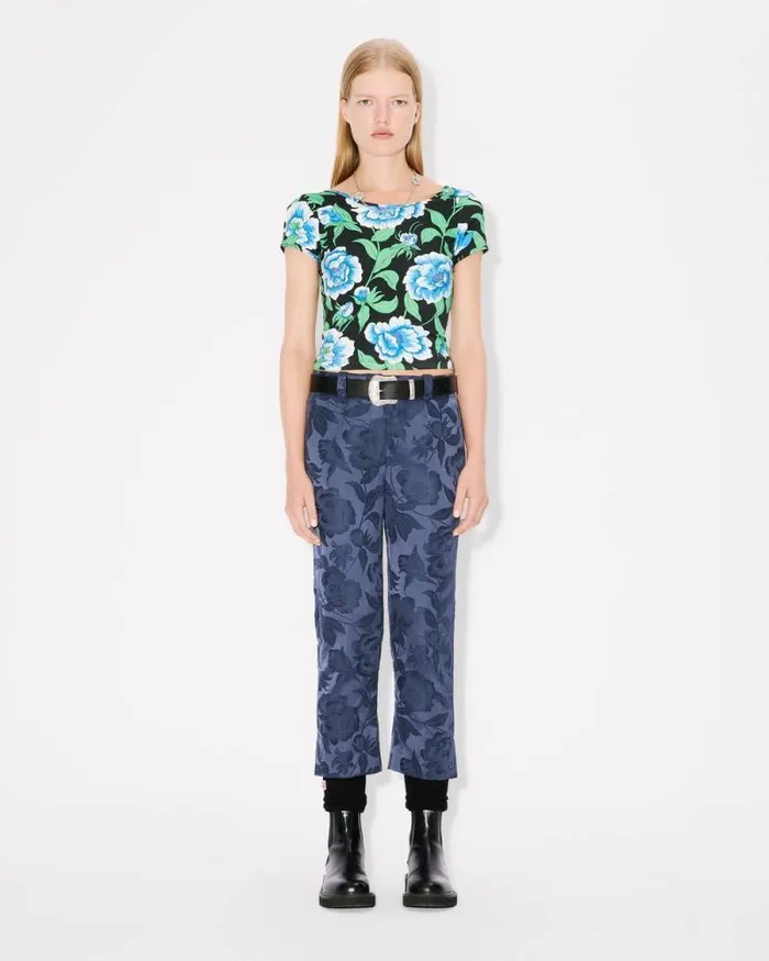 Women 039KENZO Peonies039 Top Black Kenzo Shirts And Tops