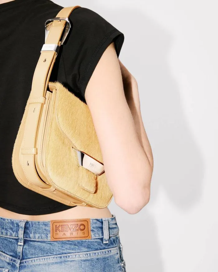Women 039KENZO Ribbon039 Pony Bag Camel Kenzo Tailoring