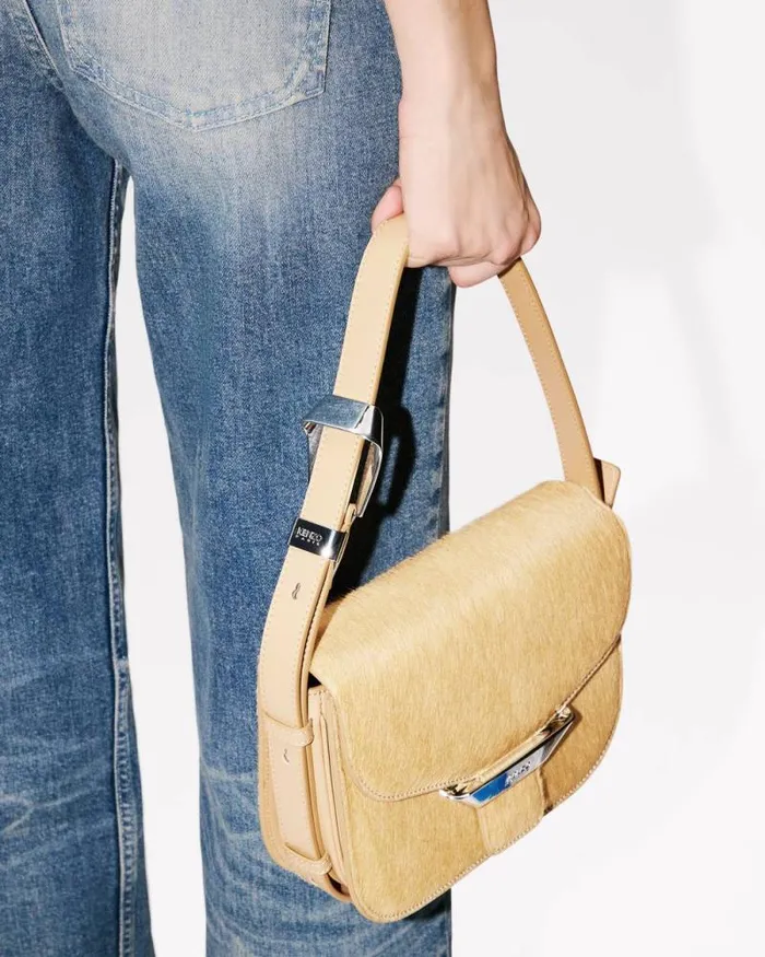 Women 039KENZO Ribbon039 Pony Bag Camel Kenzo Tailoring