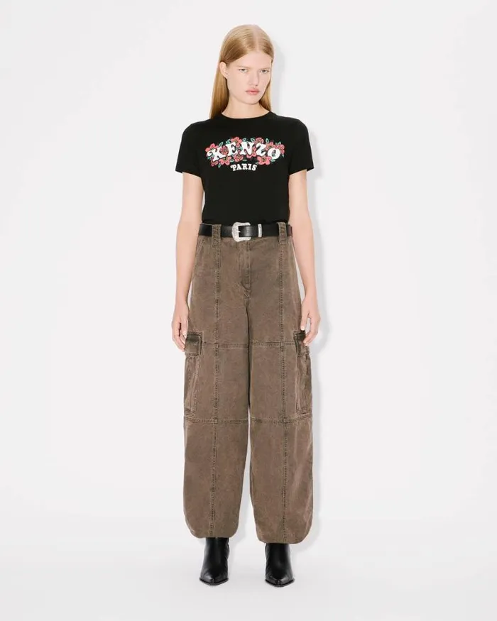 Women 039KENZO VERDY MARKET039 Cotton Tshirt Black Kenzo Tshirts And Polos