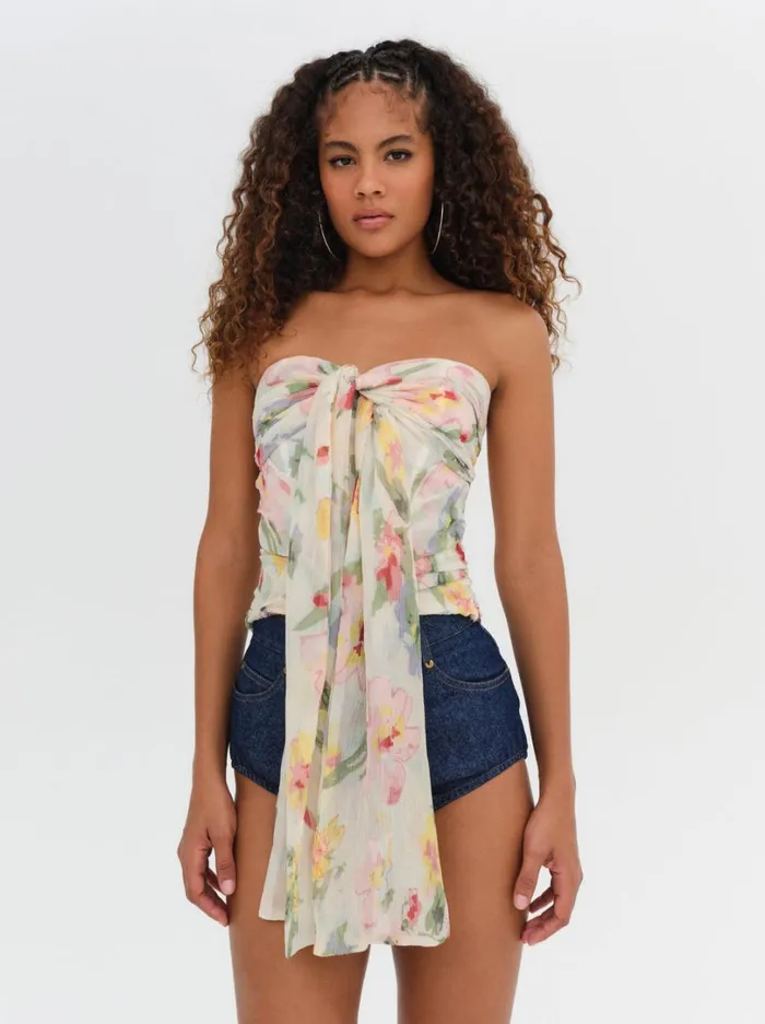 Women Abby Strapless Top Multi For Love and Lemons Tops Women Abby Strapless Top Multi For Love and Lemons Tops