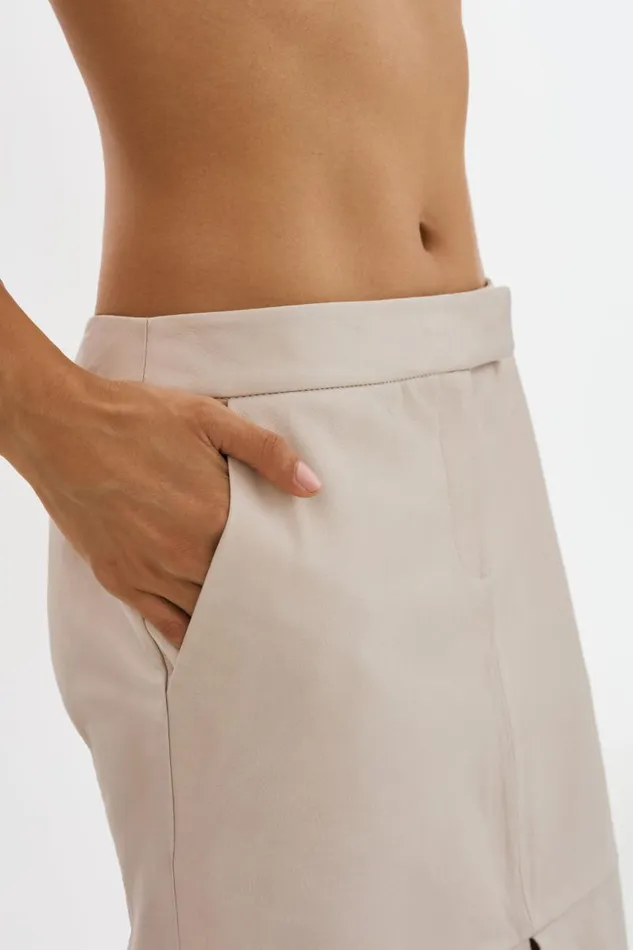 Women ABIA Low Waist Leather Maxi Skirt Bone LAMARQUE Skirts Women ABIA Low Waist Leather Maxi Skirt Bone LAMARQUE Skirts