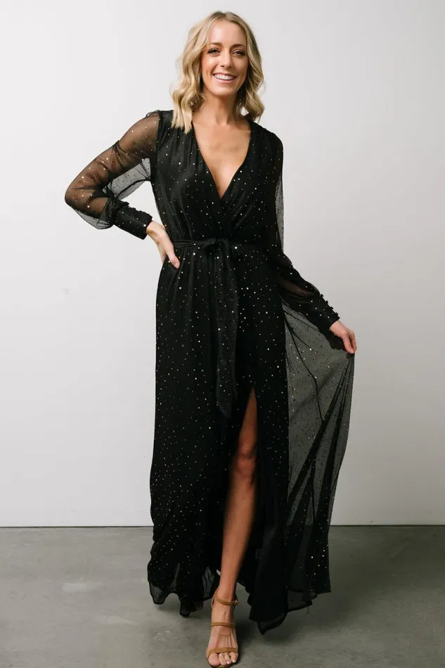 Women Abigail Sparkle Gown Black Baltic Born Embellished and Sequined