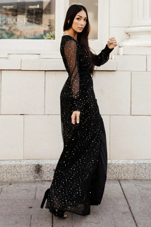 Women Abigail Sparkle Gown Black Baltic Born Embellished and Sequined