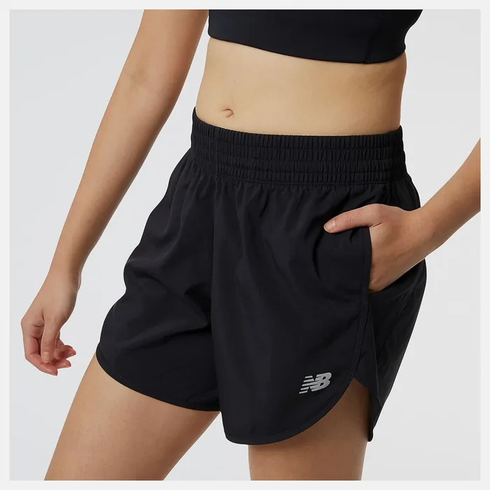 Women Accelerate 5 Inch Short Black New Balance Shorts