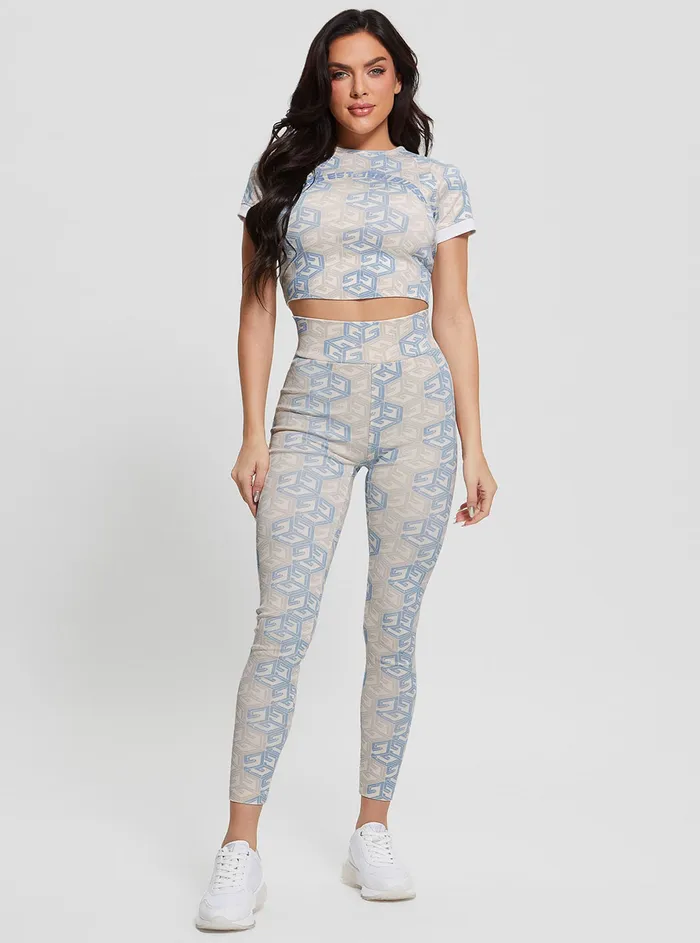 Women Activewear GUESS Eco Blue G Cube Active Leggings