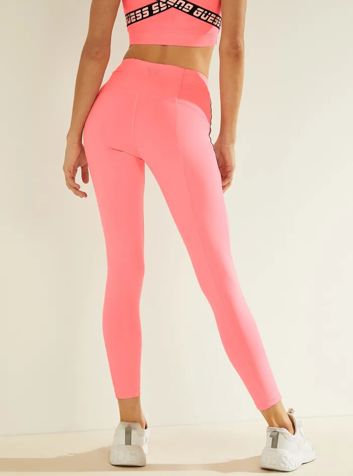 Women Activewear GUESS Eco Pink Active Mesh Leggings Women Activewear GUESS Eco Pink Active Mesh Leggings