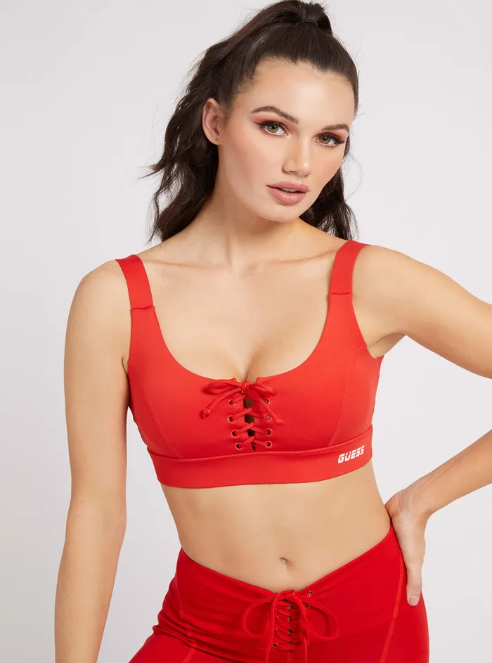 Women Activewear GUESS Eco Red Agatha Active Bra