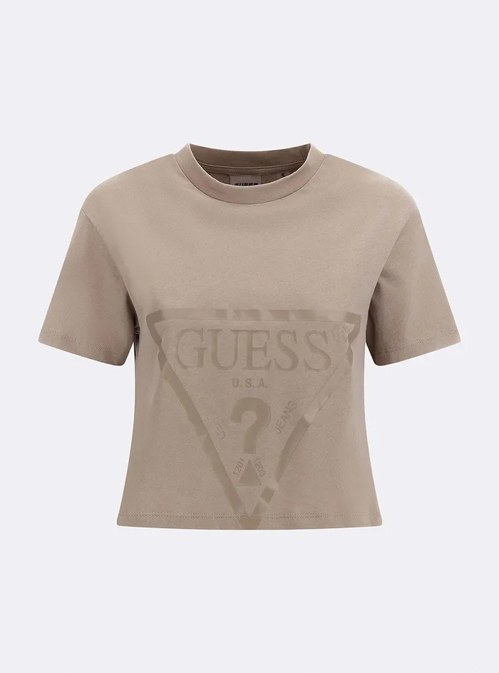 Women Activewear GUESS Eco Taupe Adele Active Crop Tshirt Women Activewear GUESS Eco Taupe Adele Active Crop Tshirt