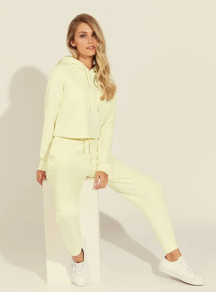 Women Activewear GUESS Eco Yellow Astra Active Cropped Tshirt Women Activewear GUESS Eco Yellow Astra Active Cropped Tshirt