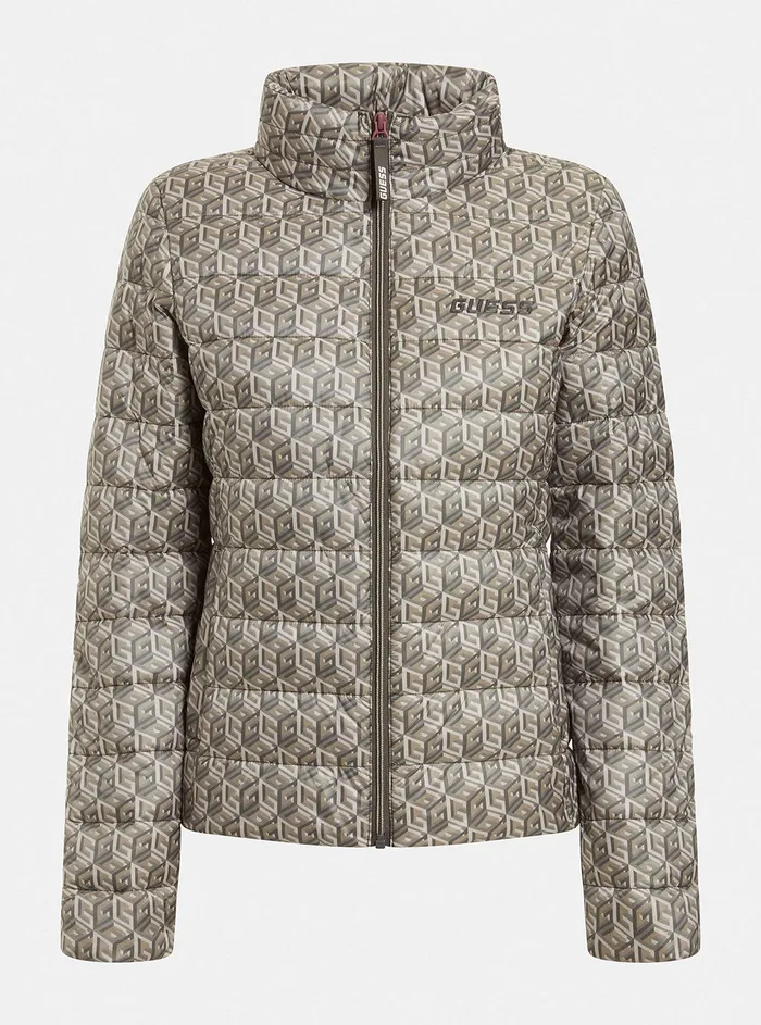 Women Activewear GUESS Grey G Cube Eireen Active Puffer Jacket Women Activewear GUESS Grey G Cube Eireen Active Puffer Jacket