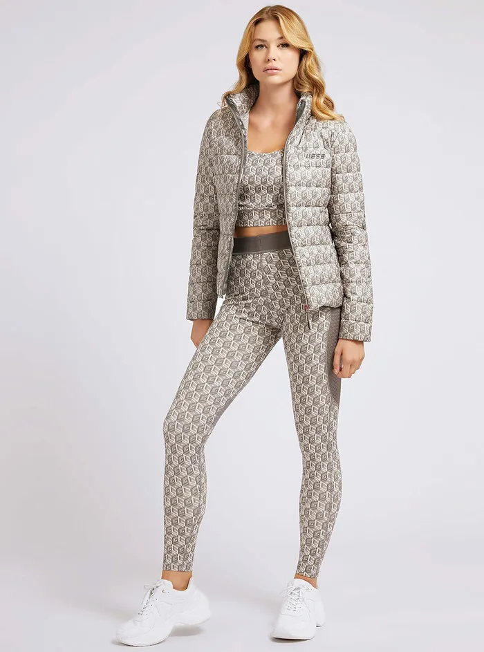 Women Activewear GUESS Grey G Cube Eireen Active Puffer Jacket Women Activewear GUESS Grey G Cube Eireen Active Puffer Jacket