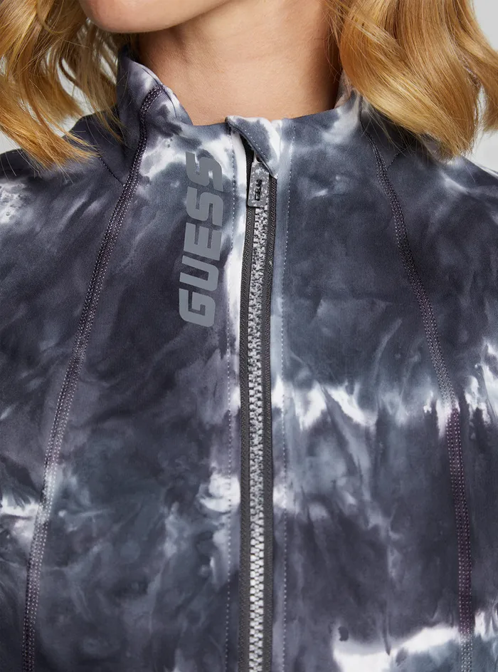 Women Activewear GUESS Grey Tie Dye Eudora Active Jacket Women Activewear GUESS Grey Tie Dye Eudora Active Jacket