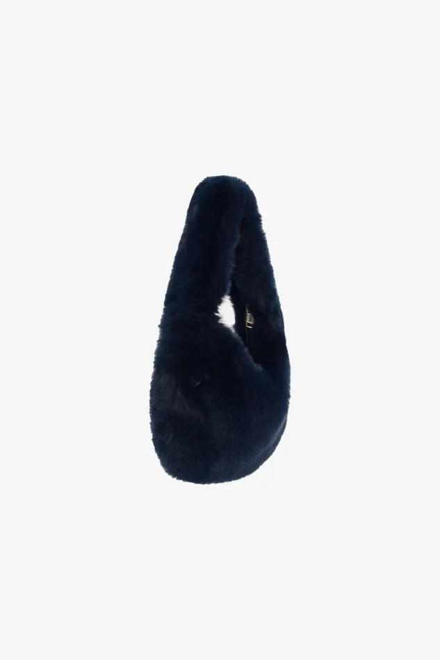 Women ALIX Mini Faux Fur Hobo Bag Dark Navy LAMARQUE Bags