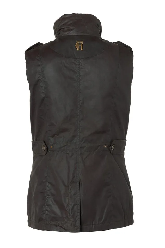 Women Alma Wax Gilet Dark Olive Holland Cooper Gilets