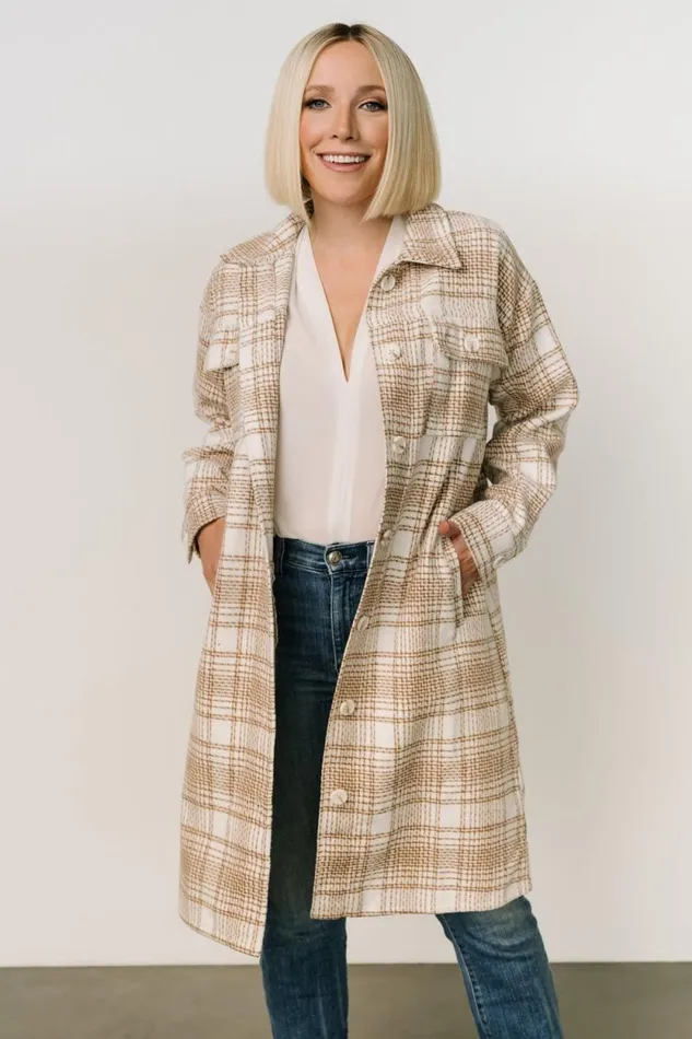 Women Amber Shacket Ivory Taupe Baltic Born Cardigans