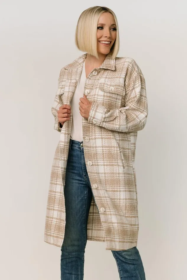 Women Amber Shacket Ivory Taupe Baltic Born Cardigans