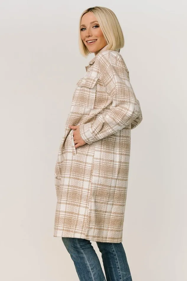 Women Amber Shacket Ivory Taupe Baltic Born Cardigans