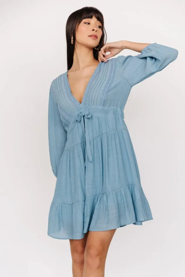 Women Amelia Boho Mini Dress Blue Baltic Born Short Dresses