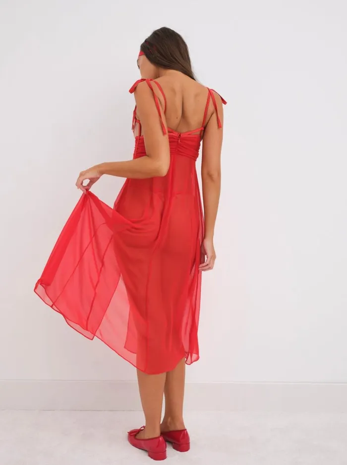 Women Anika Midi Slip Dress Red For Love and Lemons Lingerie Women Anika Midi Slip Dress Red For Love and Lemons Lingerie