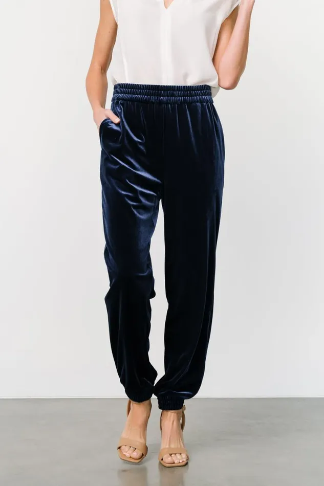 Women Archie Velvet Jogger Pants Peacock Baltic Born Pants