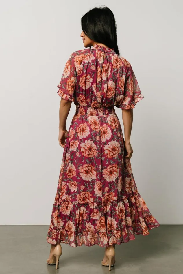 Women Ashton Maxi Dress Deep Berry Floral Baltic Born Maxi Dresses Women Ashton Maxi Dress Deep Berry Floral Baltic Born Maxi Dresses