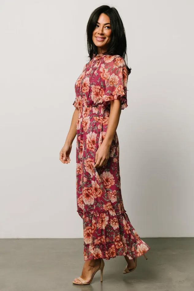 Women Ashton Maxi Dress Deep Berry Floral Baltic Born Maxi Dresses Women Ashton Maxi Dress Deep Berry Floral Baltic Born Maxi Dresses