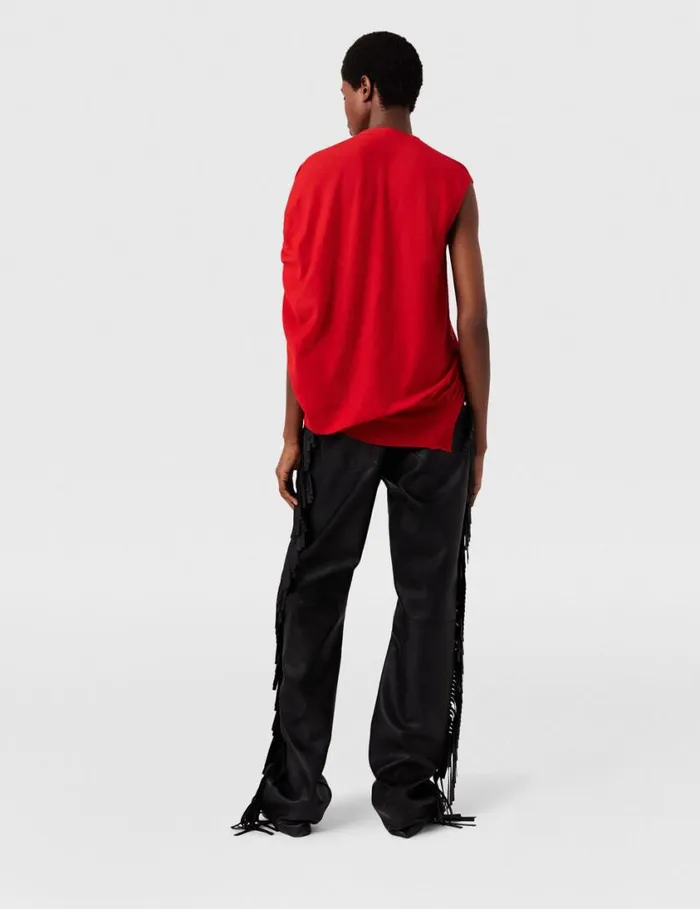 Women Asymmetric Draped Top Lipstick Red Stella McCartney Knitwear Women Asymmetric Draped Top Lipstick Red Stella McCartney Knitwear