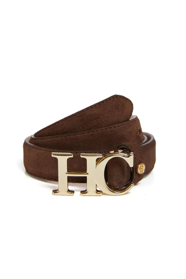 Women Atelier Slim Logo Belt Chocolate Suede Holland Cooper Belts Women Atelier Slim Logo Belt Chocolate Suede Holland Cooper Belts