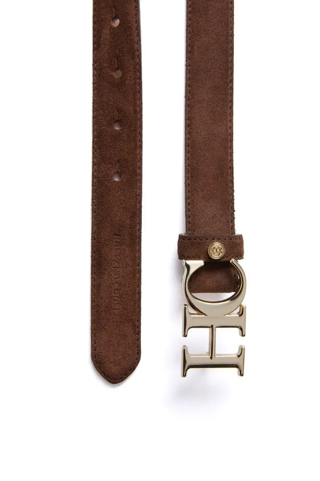 Women Atelier Slim Logo Belt Chocolate Suede Holland Cooper Belts Women Atelier Slim Logo Belt Chocolate Suede Holland Cooper Belts