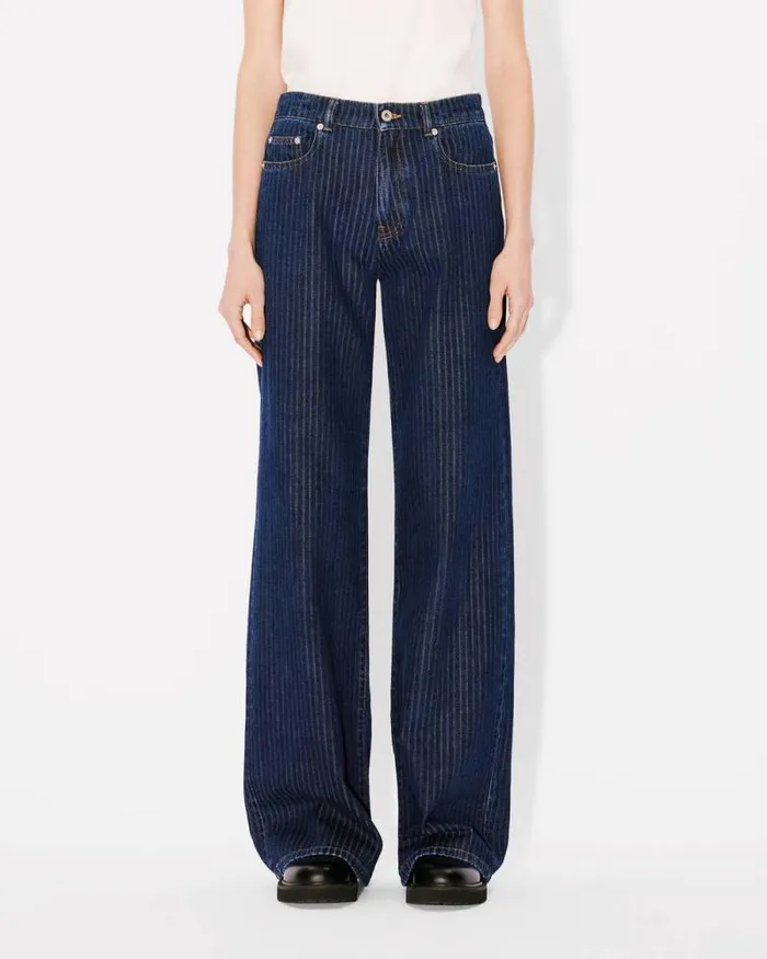 Women AYAME Jeans In Japanese Denim Dark Stone Blue Denim Kenzo Denim