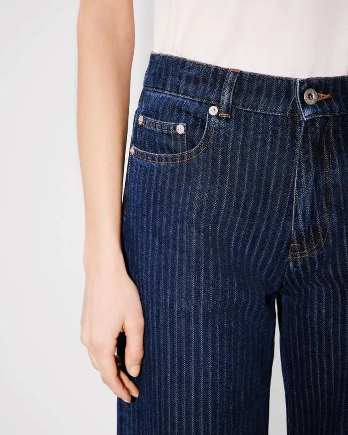 Women AYAME Jeans In Japanese Denim Dark Stone Blue Denim Kenzo Denim