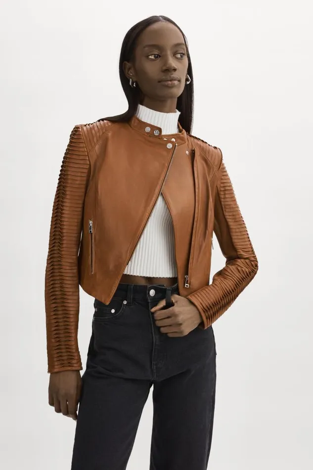 Women AZRA Leather Jacket Luggage LAMARQUE Leather Jackets