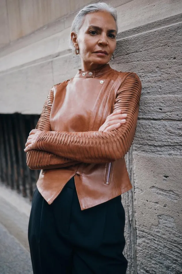 Women AZRA Leather Jacket Luggage LAMARQUE Leather Jackets Women AZRA Leather Jacket Luggage LAMARQUE Leather Jackets