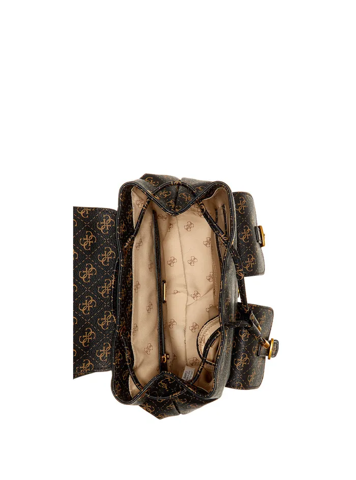 Women Backpacks GUESS Black Brown No Limit Logo Backpack Women Backpacks GUESS Black Brown No Limit Logo Backpack