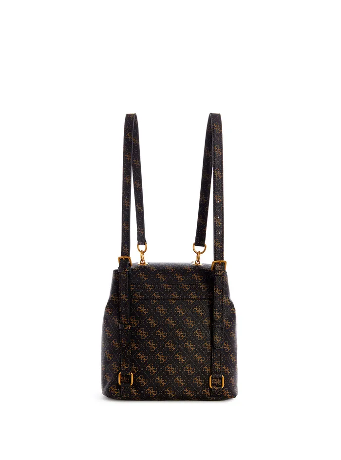 Women Backpacks GUESS Black Brown No Limit Logo Backpack Women Backpacks GUESS Black Brown No Limit Logo Backpack