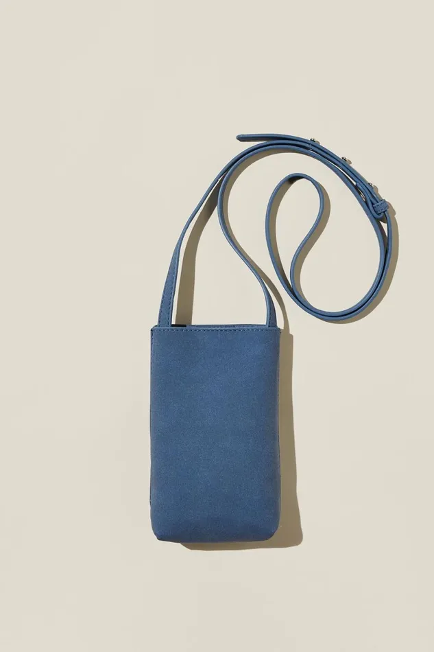 Women Bags and Belts Cotton On Freya Phone Sling Horizon Blue Nubuck