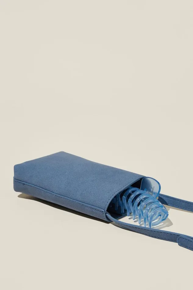Women Bags and Belts Cotton On Freya Phone Sling Horizon Blue Nubuck