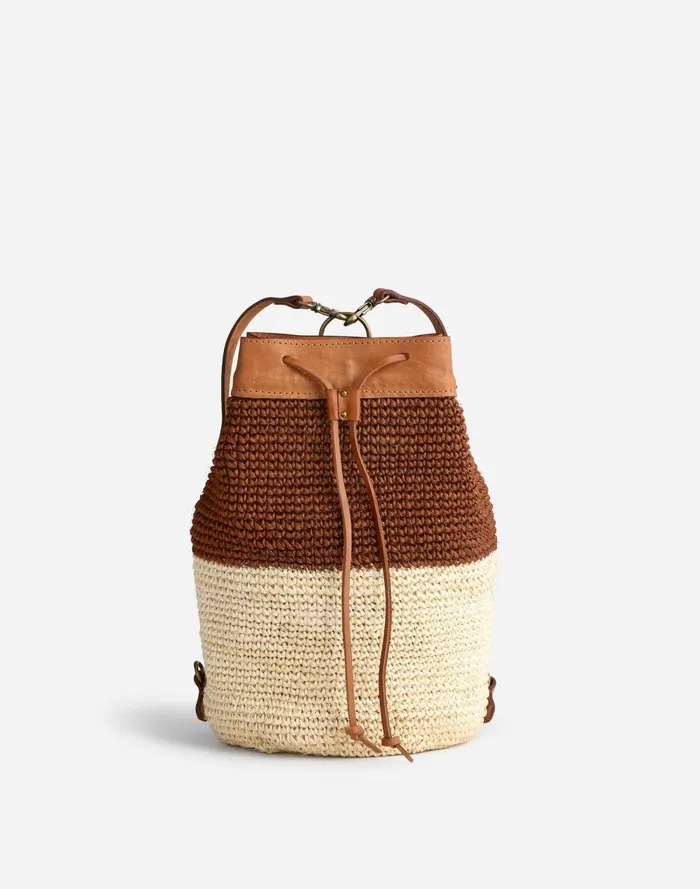 Women Bags Madewell MINGA Crocheted Transito Backpack Brown Multi