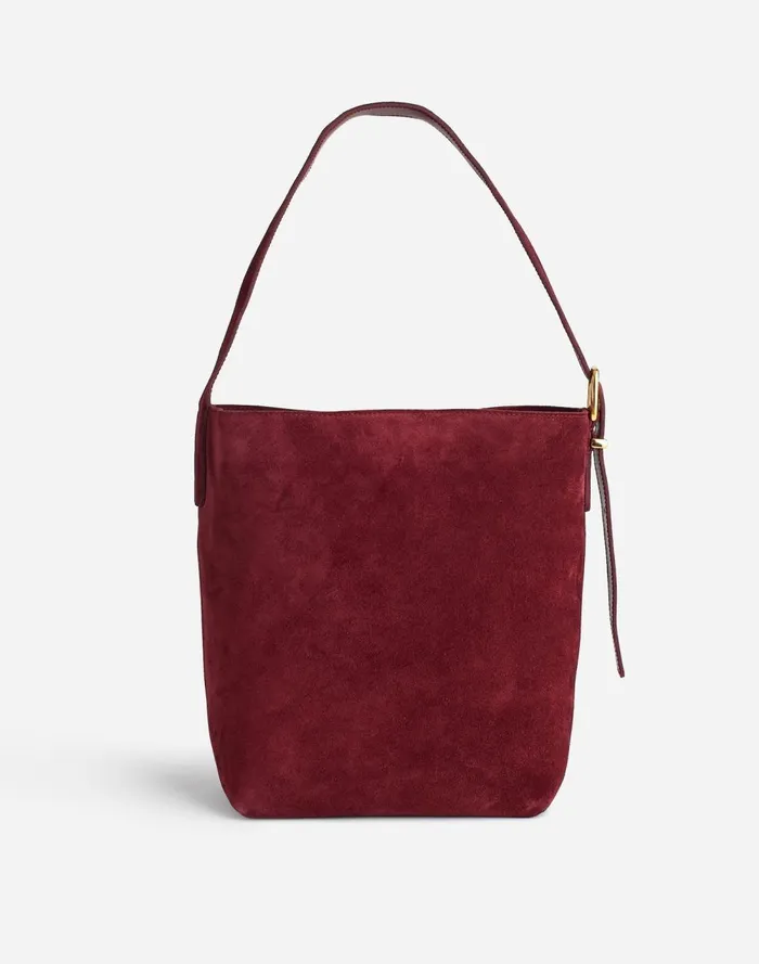 Women Bags Madewell The Essential Medium Bucket Tote Deep Merlot